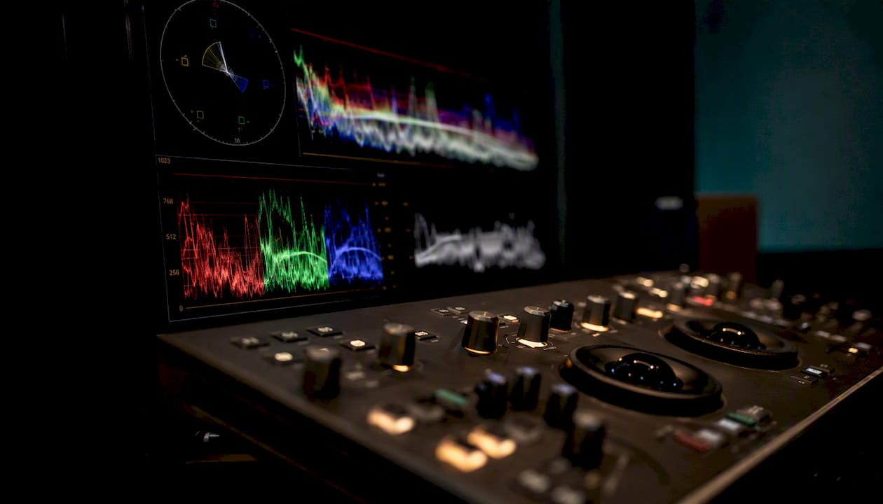 Color scopes on monitor in editing workspace