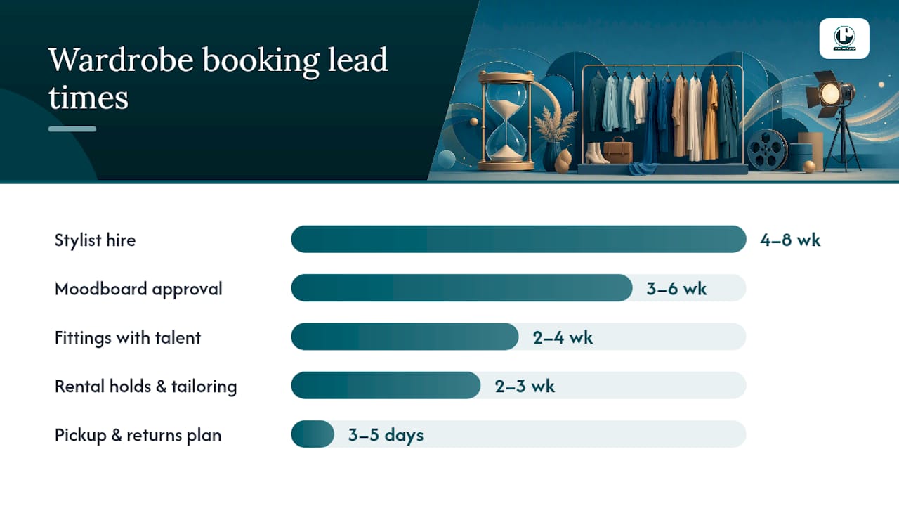 Timeline of wardrobe booking milestones