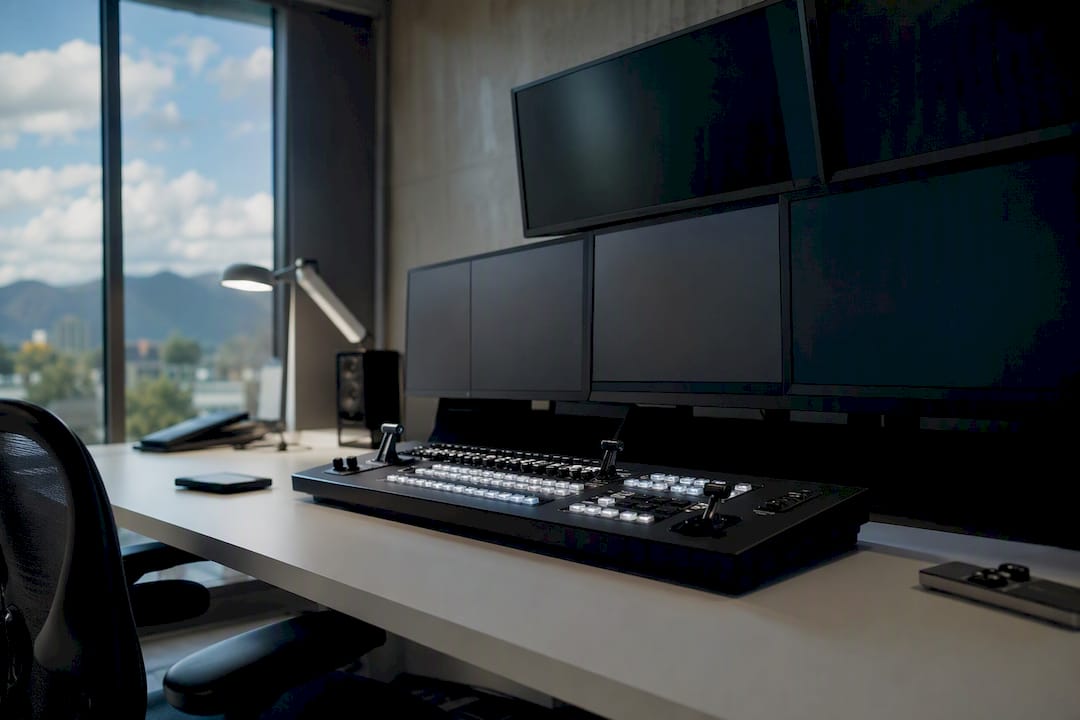 Dark modern video editing workspace