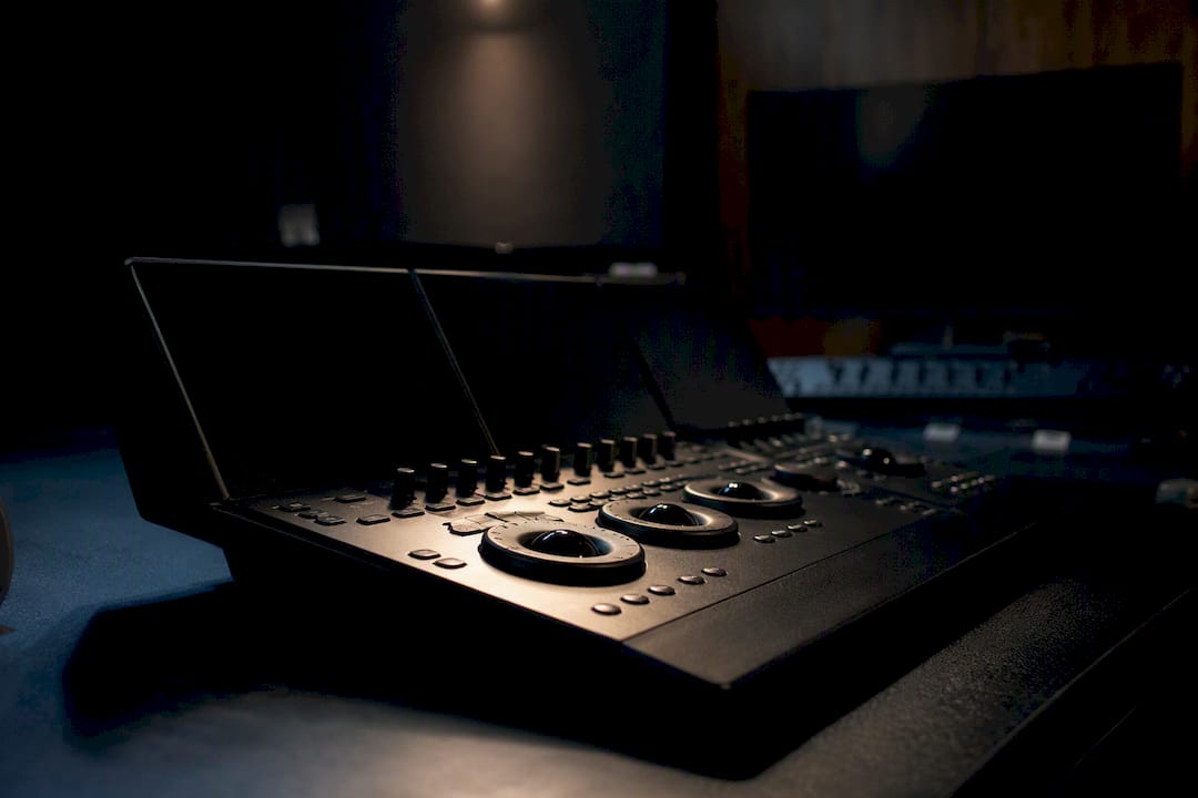Broadcast studio video equipment close-up