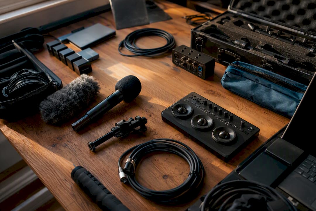 Video production equipment workspace