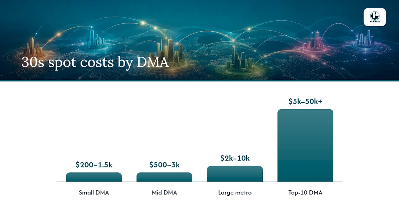 Diagram of TV airtime costs by market size