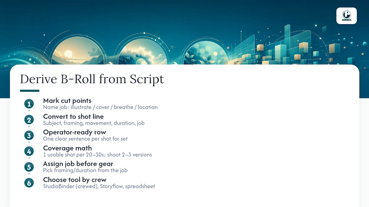 Diagram of b-roll shot list creation process