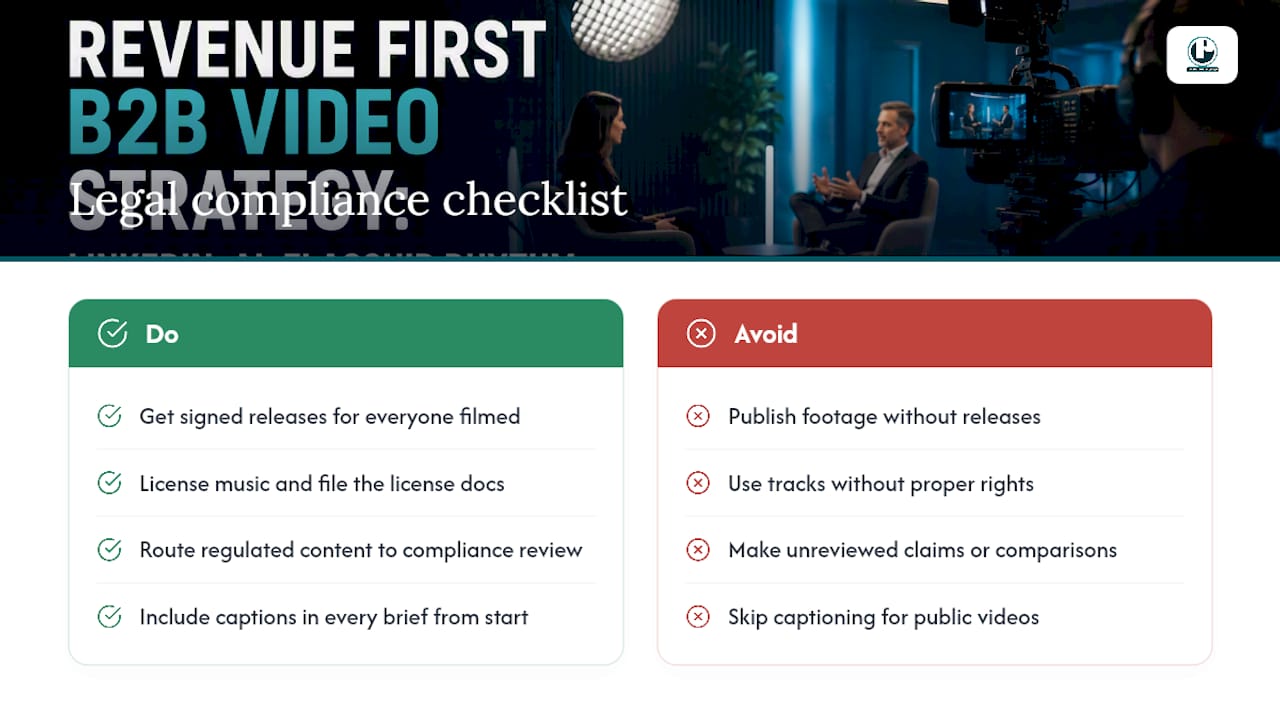 Legal and Compliance Considerations for B2B Video Content — overview diagram