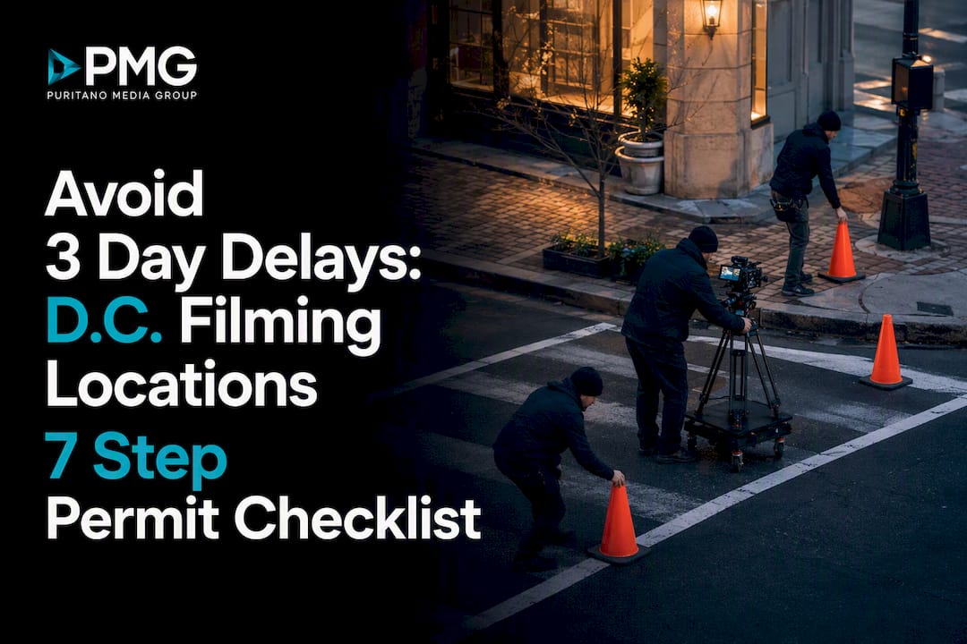 Crew setting up permitted D.C. street shoot