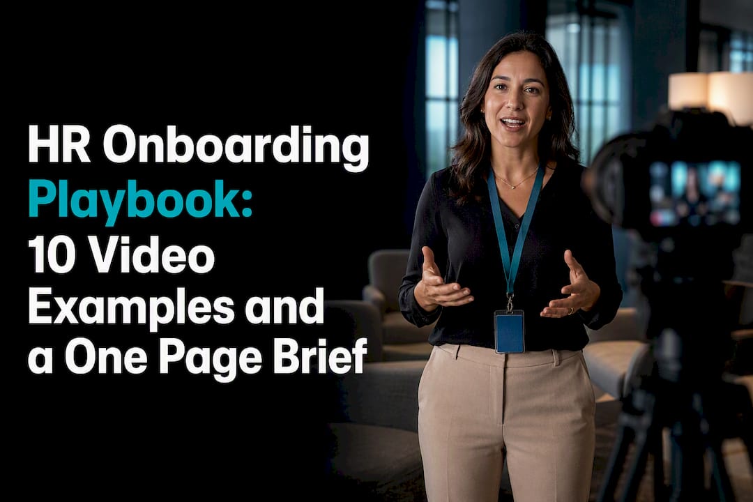 HR onboarding video shoot in orientation room