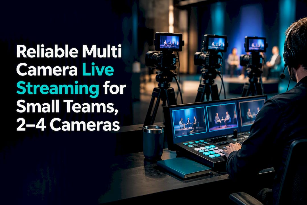 Small team multicamera live stream control station