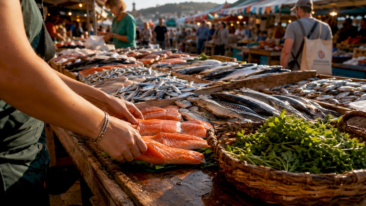 Market display of SMASH fish varieties