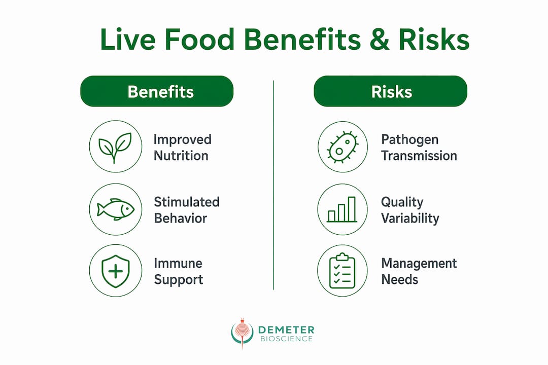 Infographic illustrating live food benefits and risks