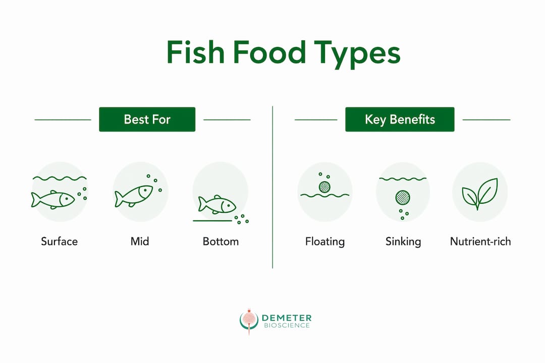 Infographic comparing fish food types and benefits