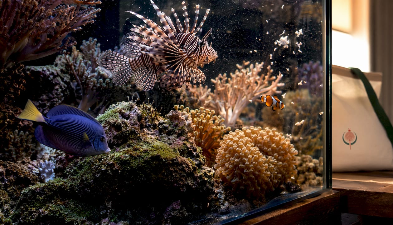 Saltwater fish representing different dietary categories
