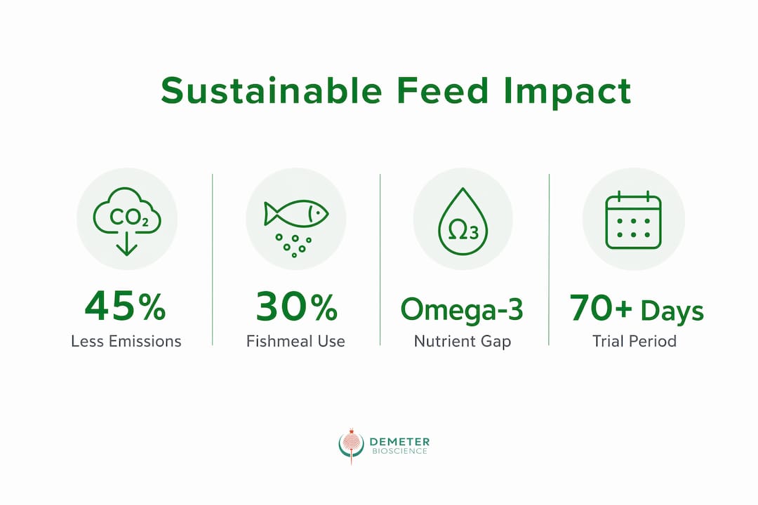 Infographic showing key environmental and nutritional stats