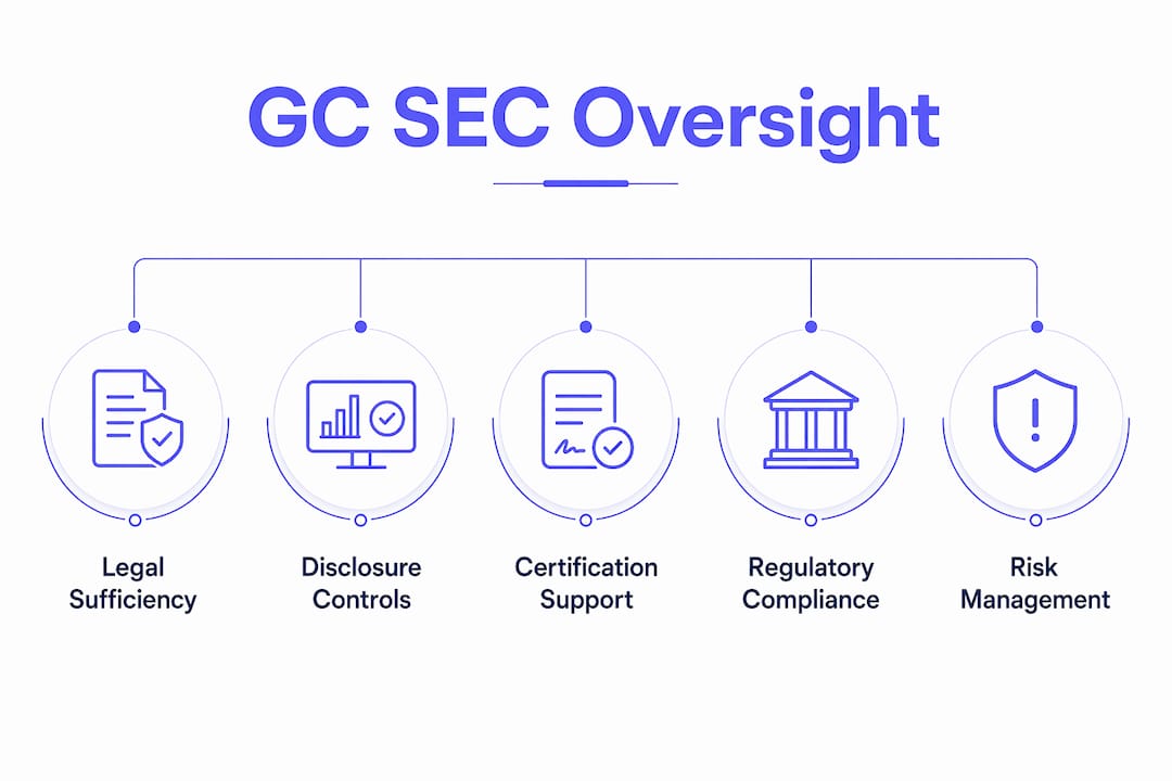 Infographic illustrating general counsel's SEC filing responsibilities