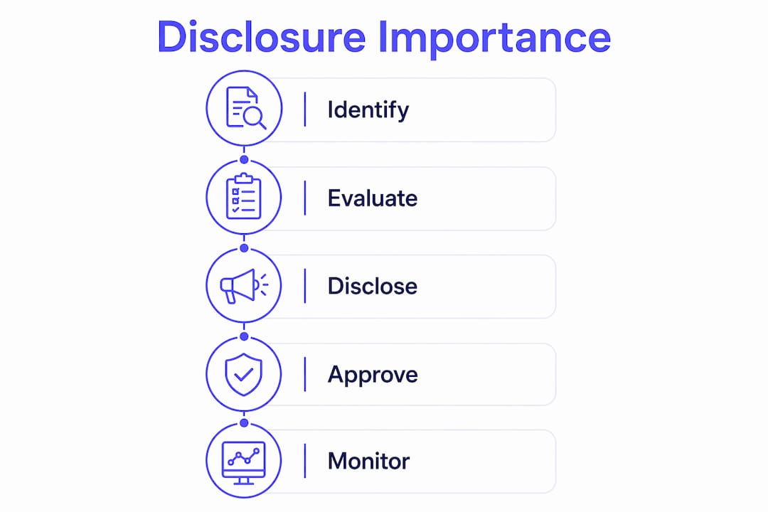 Infographic showing key steps in related party transaction disclosure