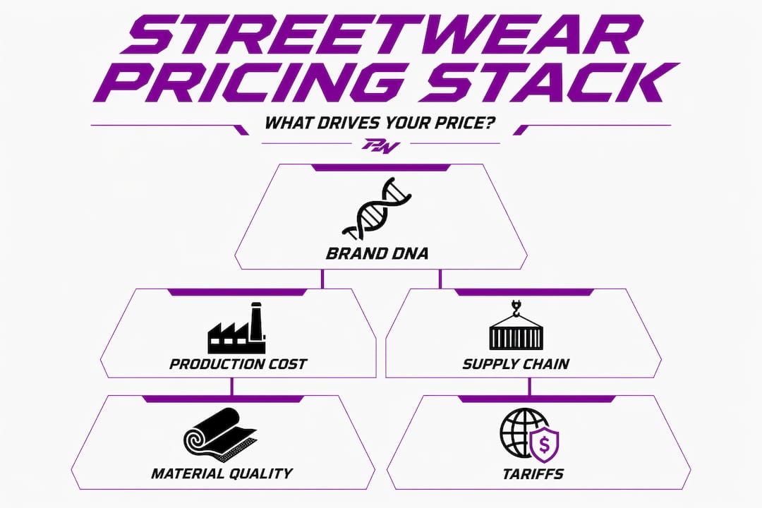 Infographic ranking streetwear price drivers