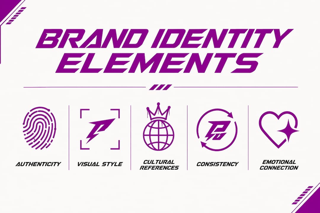 Infographic showing key streetwear brand identity elements