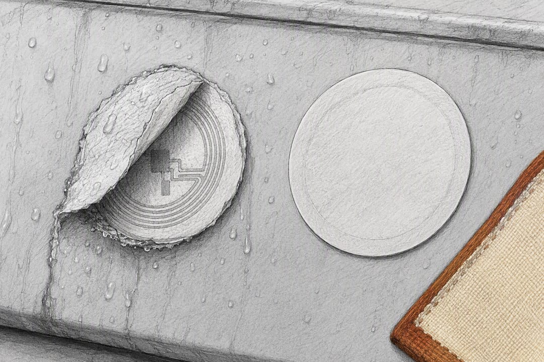 NFC sticker peeling from moisture exposure