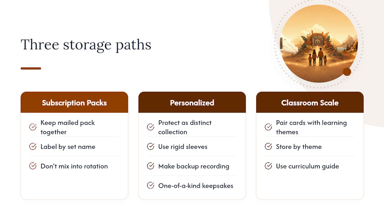 Three ways to organize story card collections