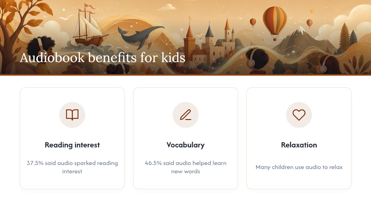 Three benefits of children's audiobook listening