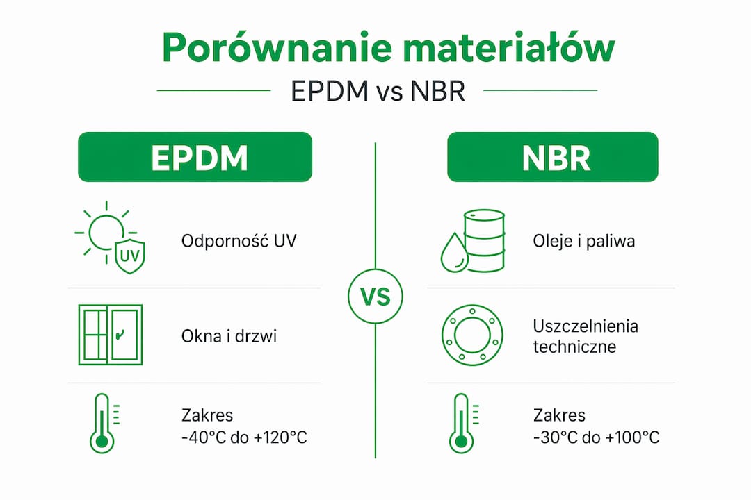 Sammanställning av de viktigaste skillnaderna mellan EPDM och NBR – infografik