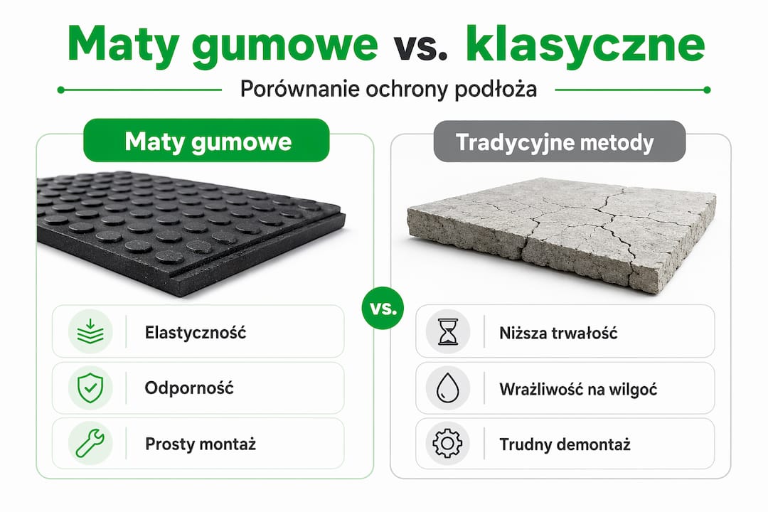 Infografik: gummimattor eller klassiska lösningar – vad ska man välja?