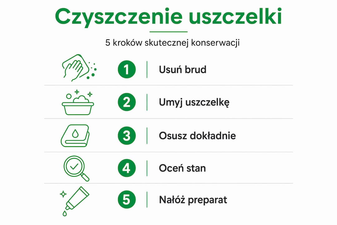 Infografika: jak w pięciu krokach skutecznie wyczyścić uszczelkę w lodówce