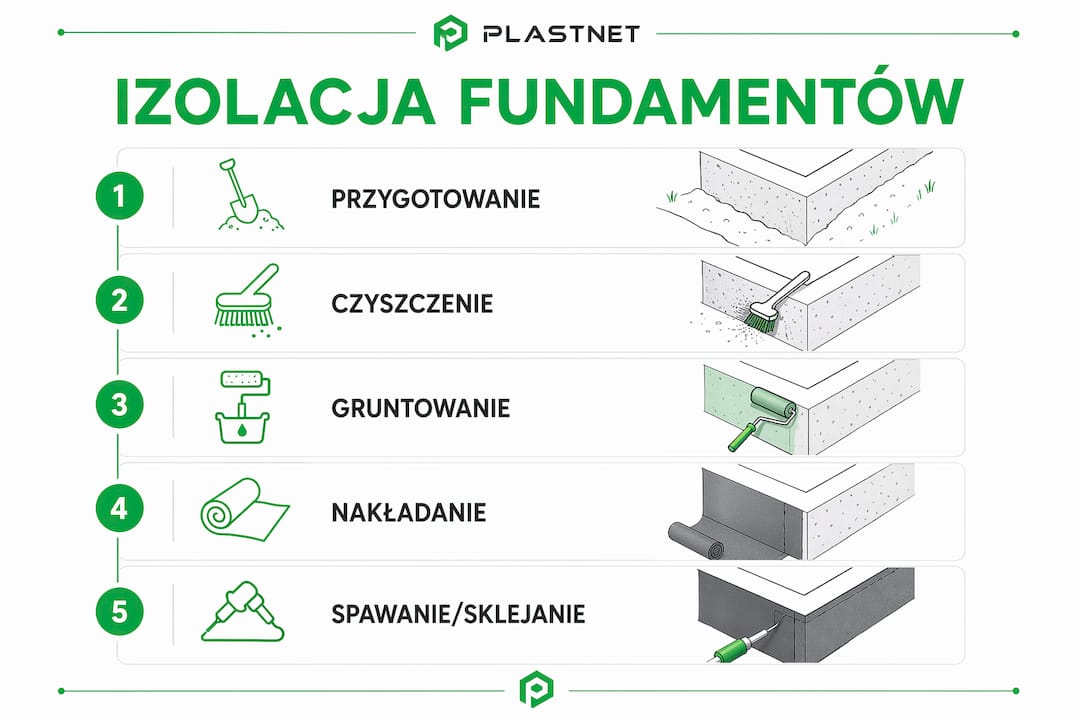 Infografika: jak prawidłowo wykonać izolację fundamentów – krok po kroku