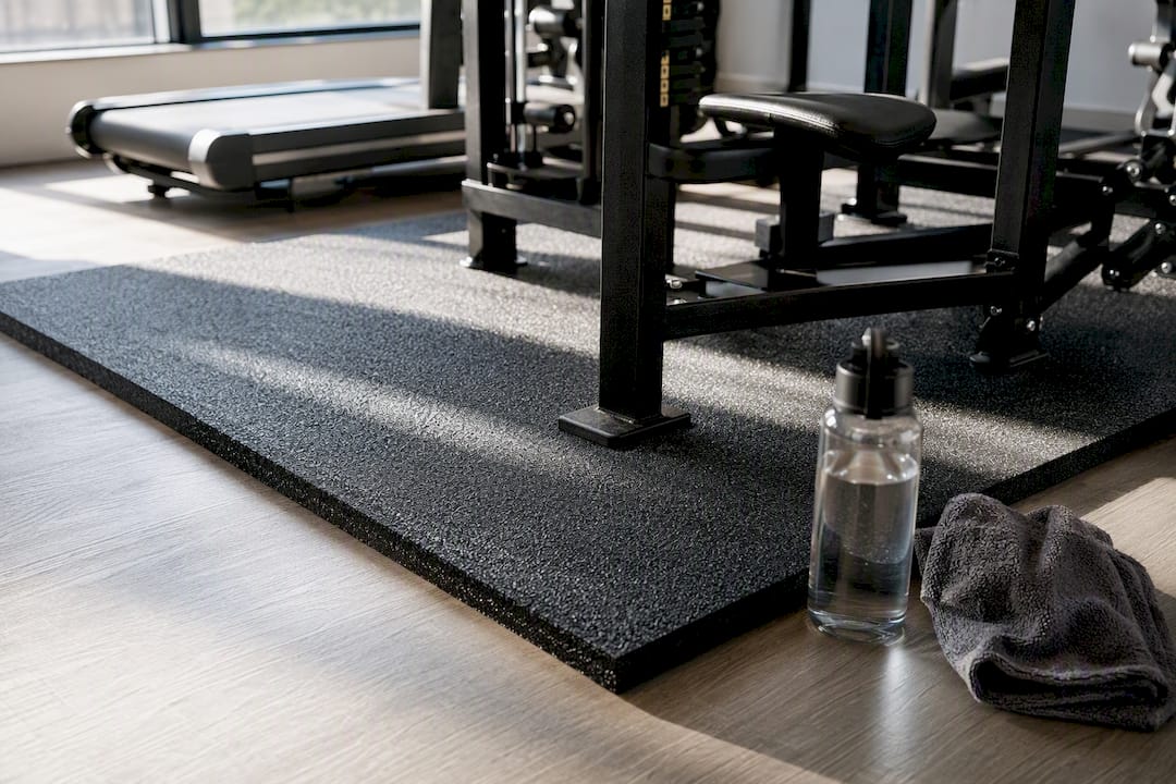 Antivibrationsgummimåtte under løbebåndets base