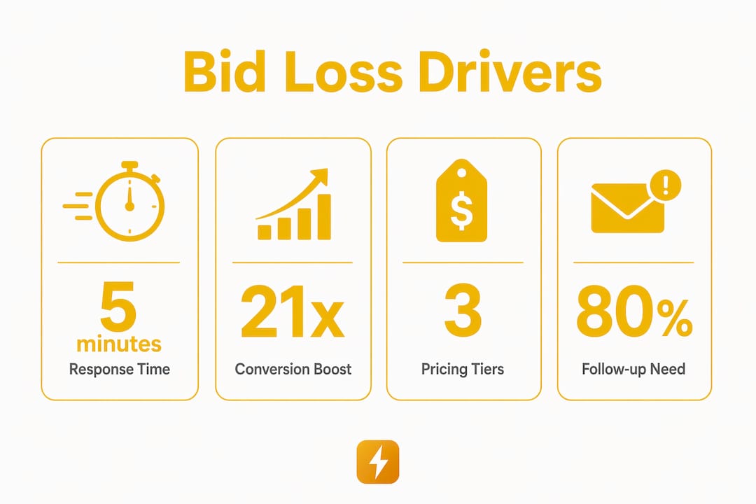 Infographic showing key bid loss statistics