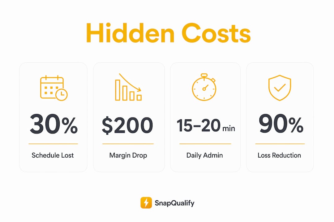 Infographic showing key hidden costs in small contractor jobs