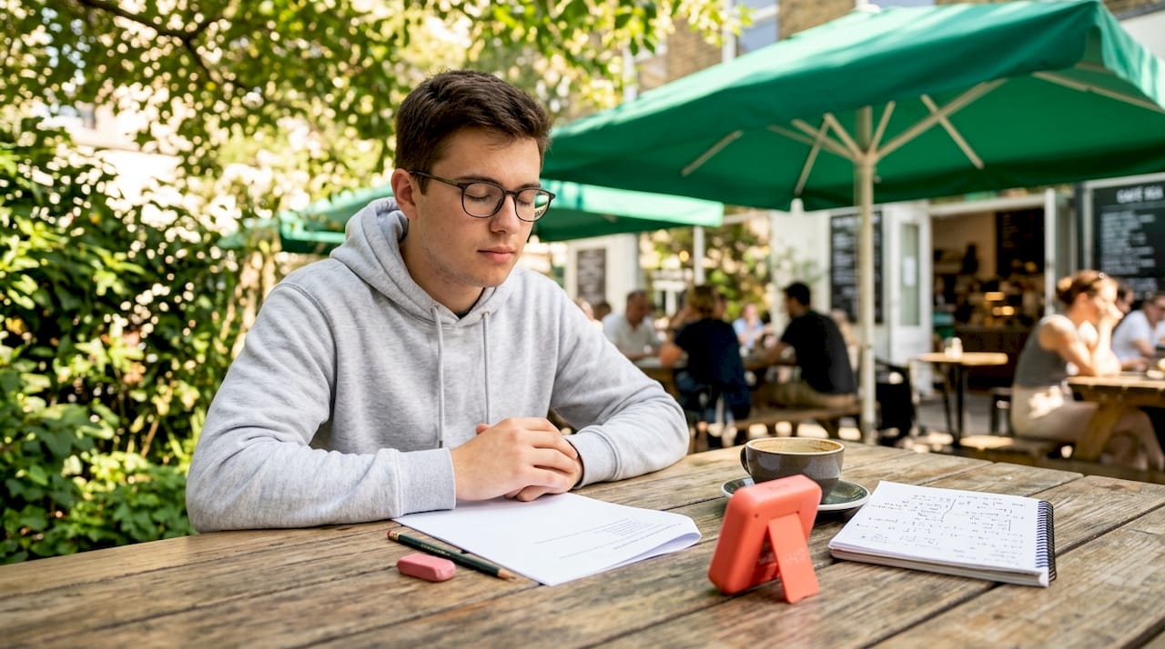 Student preparing mock test to manage anxiety
