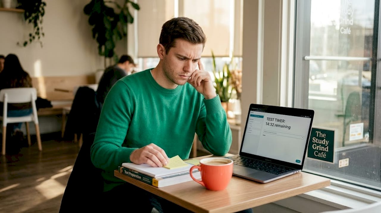 Man reviewing self-assessment workspace details