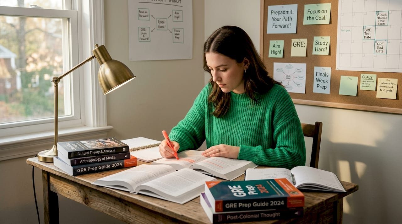 Student studying for Bocconi Test reading comprehension
