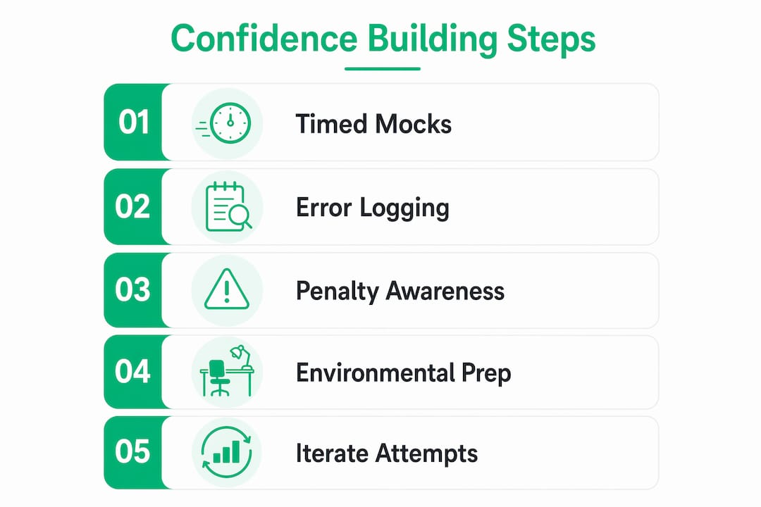 Infographic illustrating confidence building steps