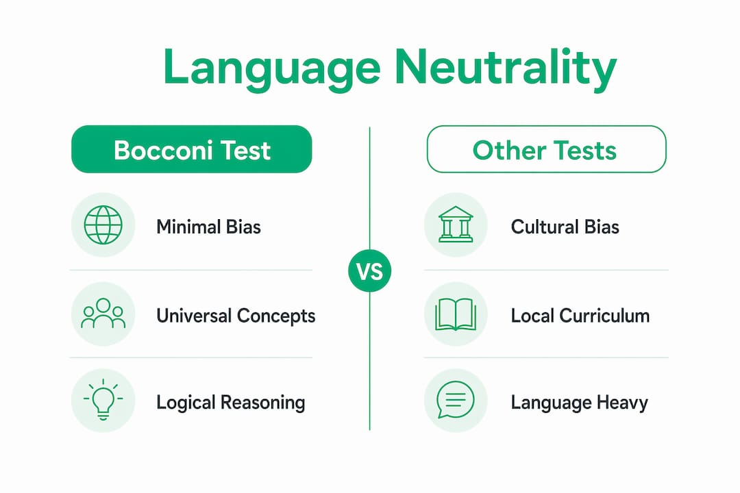 Infographic comparing Bocconi Test to other tests on language neutrality