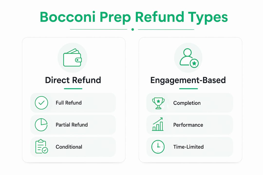 Infographic comparing two refund policy types