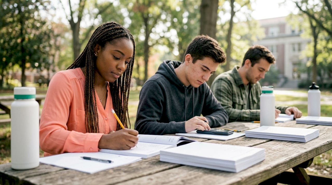 Students taking standardized university admission exam