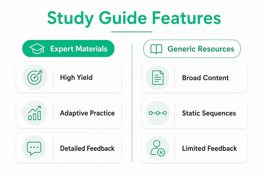 Infographic comparing expert and generic prep features