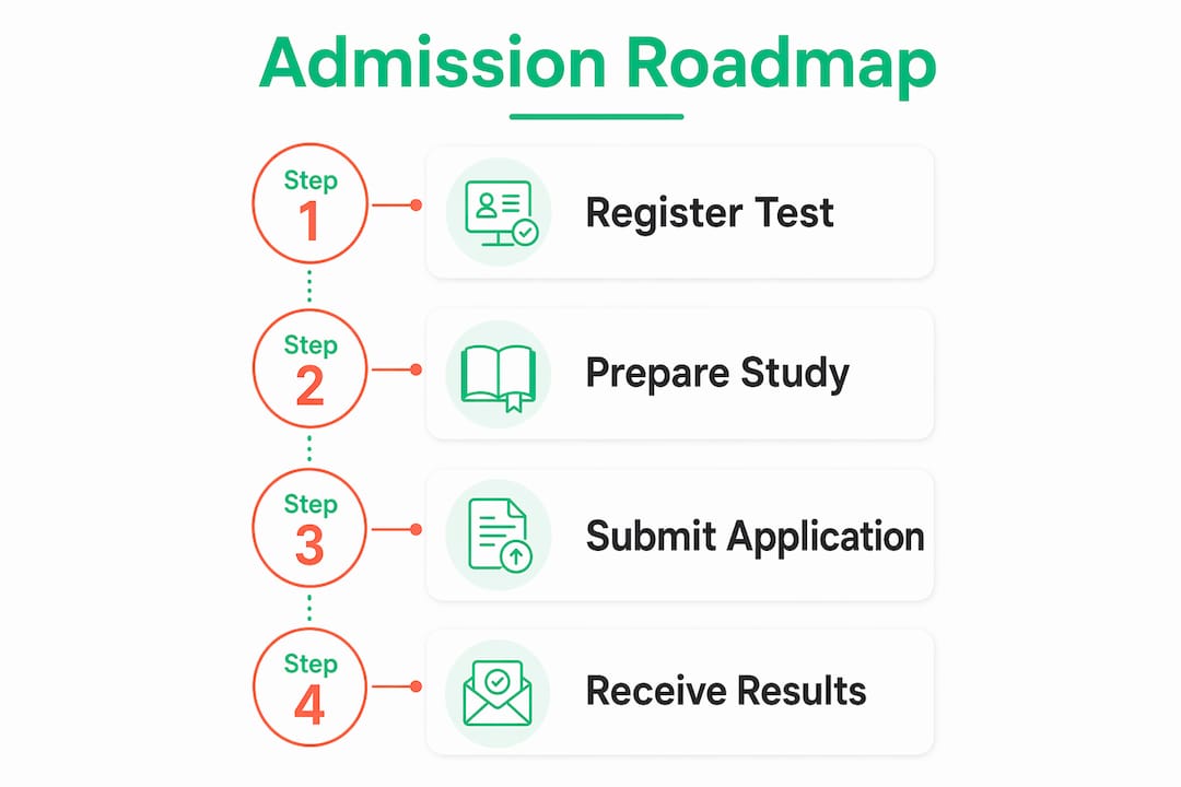 Infographic showing Bocconi admission process steps