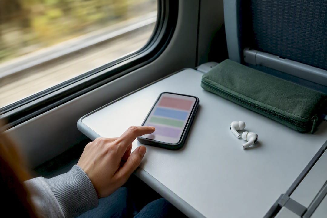 Student accessing offline study materials on phone