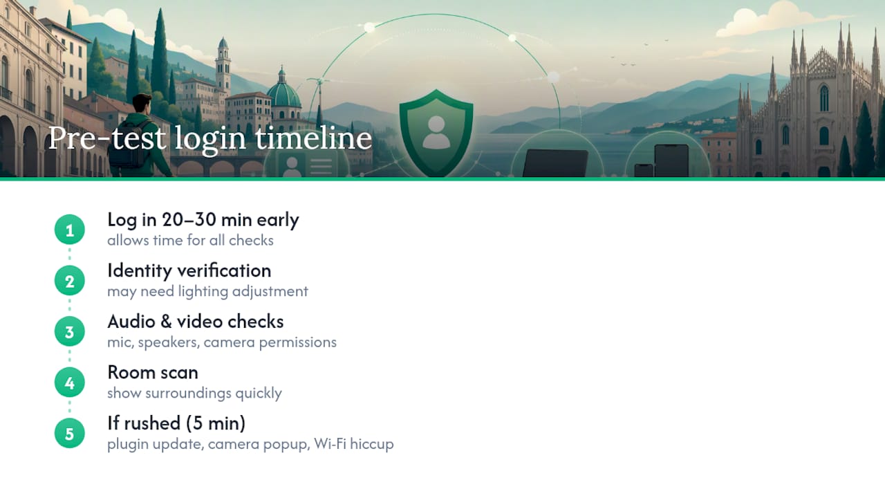 Timeline for early Bocconi test login