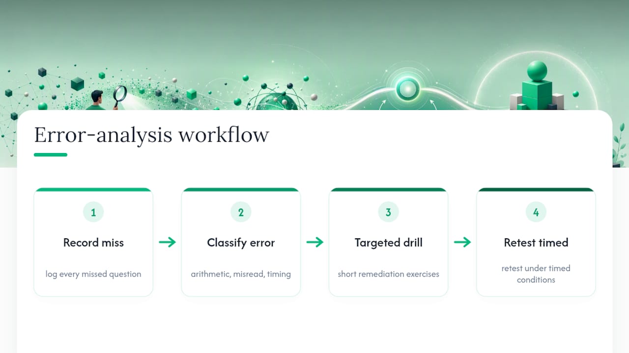 Four-step timed error analysis workflow