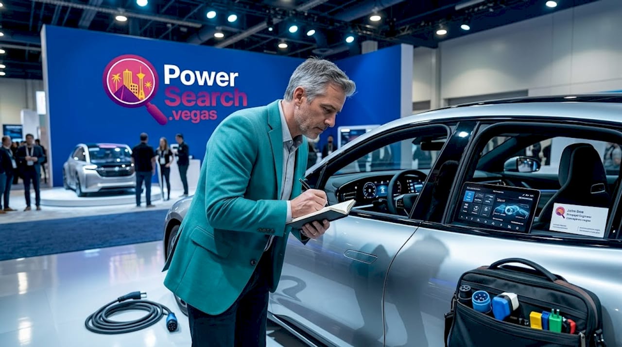 Engineer reviews concept electric car at CES