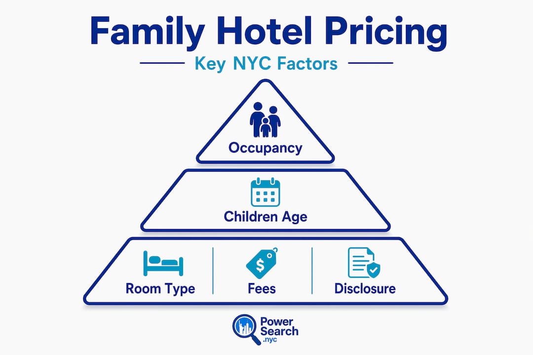 Infographic with NYC hotel pricing hierarchy