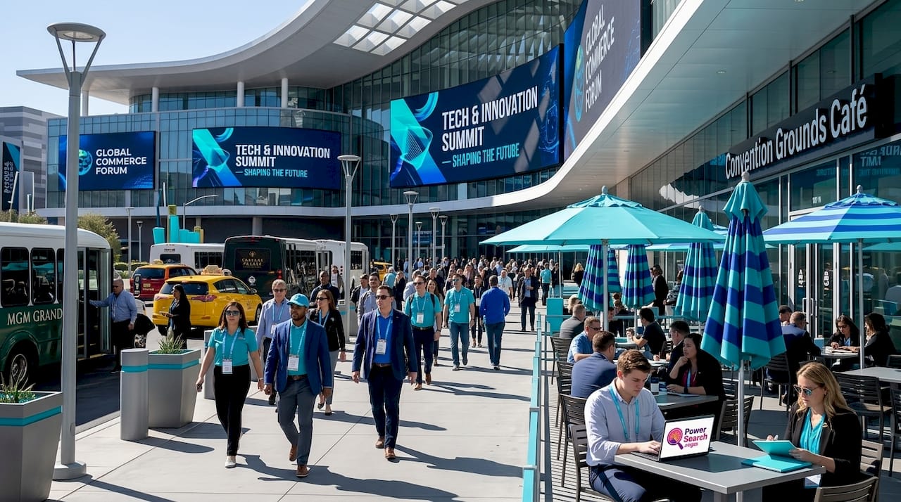 Crowds outside Las Vegas Convention Center