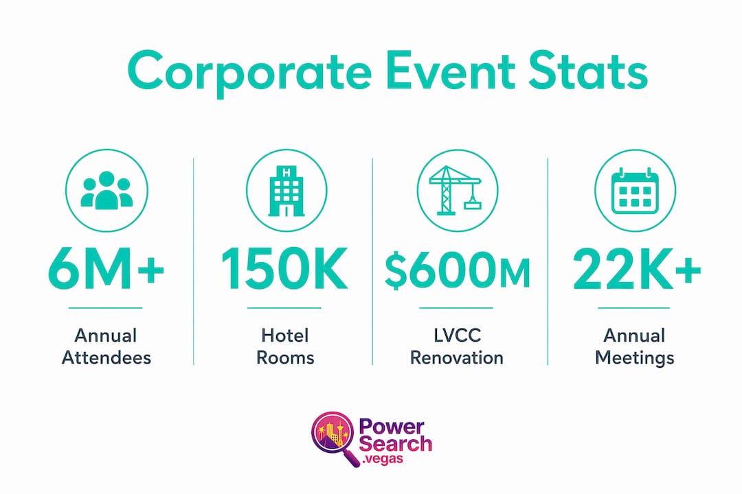 Infographic showing key corporate event statistics in Las Vegas
