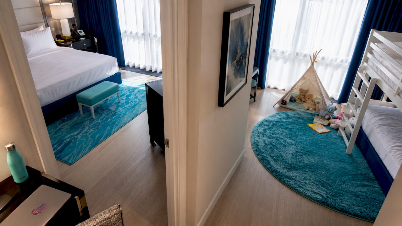 Interior of Las Vegas hotel connecting suite
