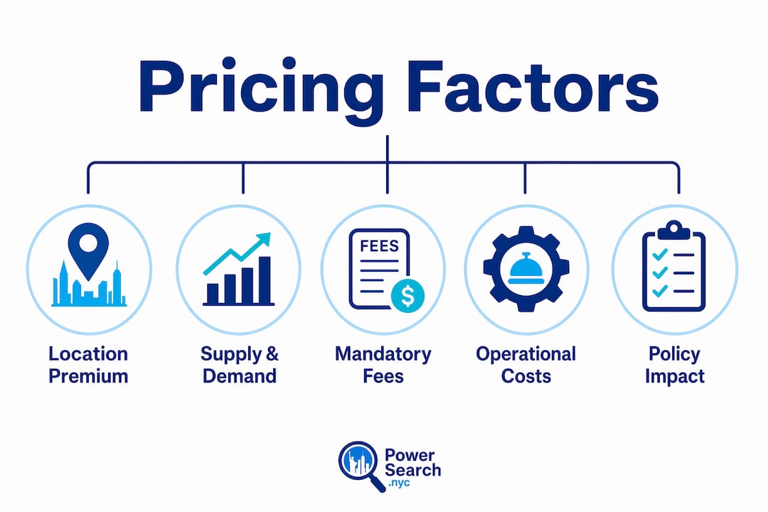 Infographic illustrating key factors influencing hotel prices