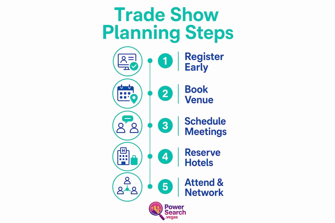 Infographic showing trade show planning steps