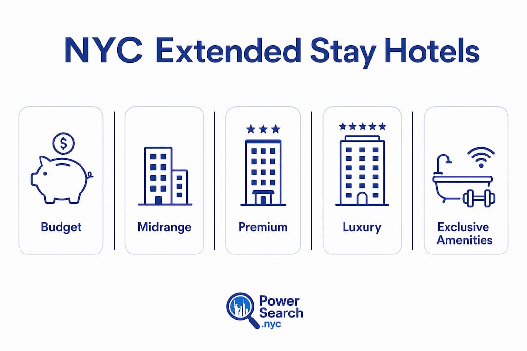 Infographic ranking extended stay hotels by budget